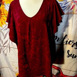 Maroon shirt with pattern